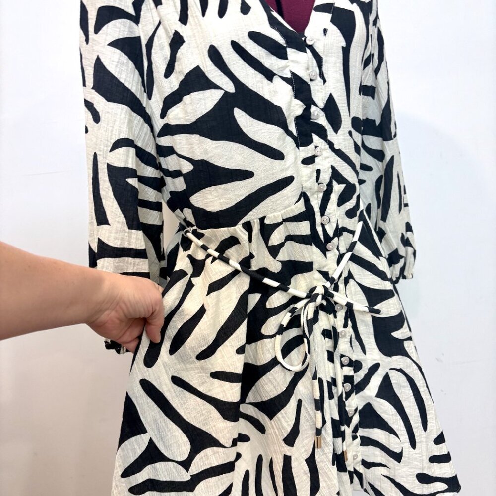 EVER NEW Alicia Printed Tie-Fastening Mini Dress sz 10 - Picture 4 of 13
